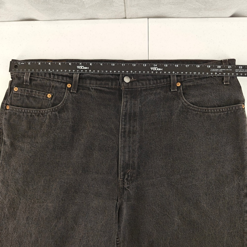 Vintage Levis 550 Jeans Mens 44x30 Black Relaxed Fit 90s Made In USA Denim Pants - Picture 7 of 11